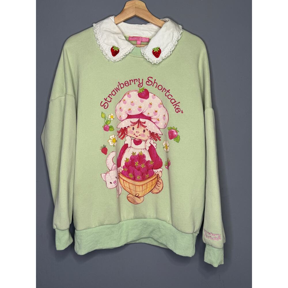 Dolls Kill Strawberry Shortcake Sweatshirt With Lace Collar Size: X-Small